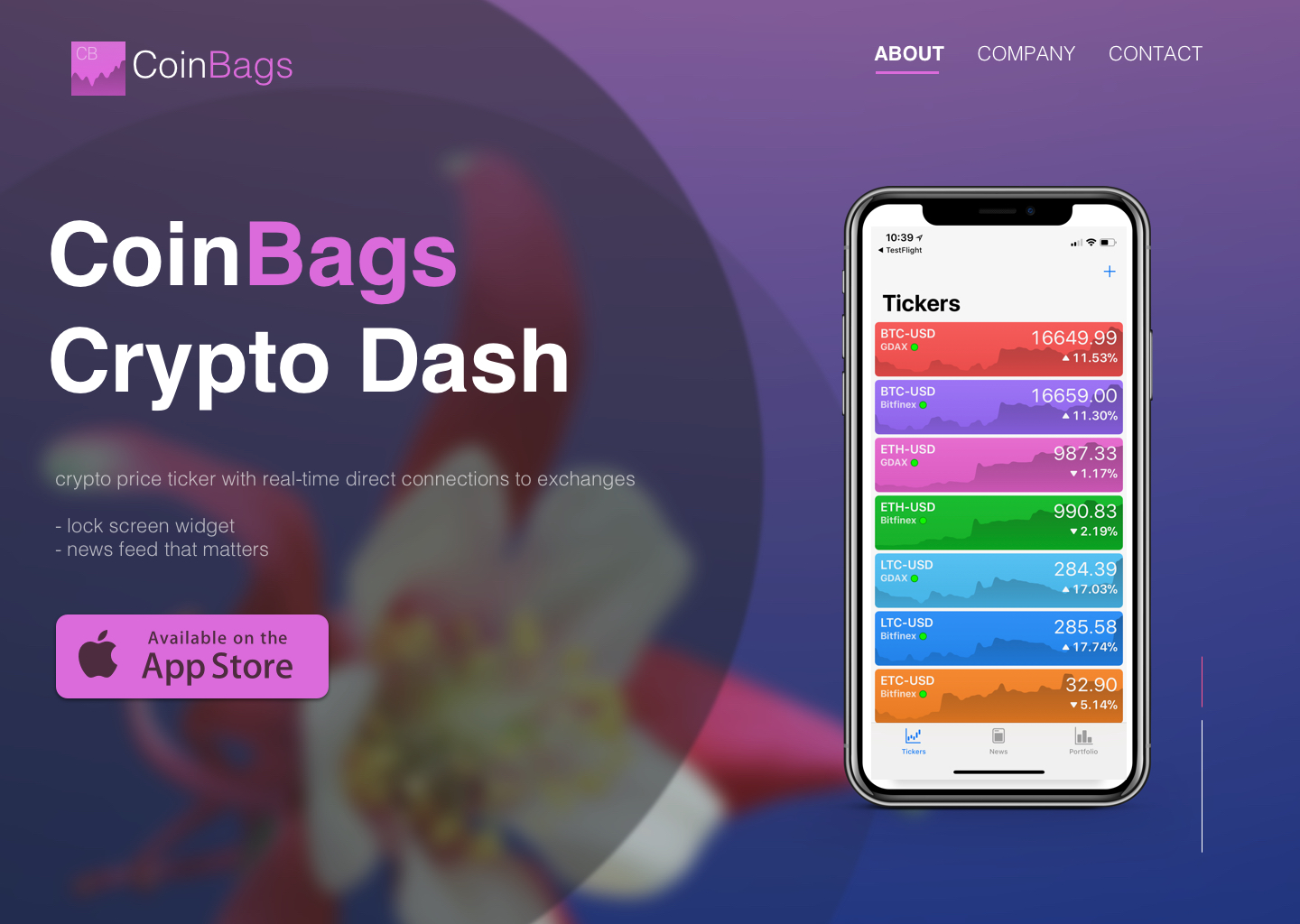 CoinBags Crypto Dash